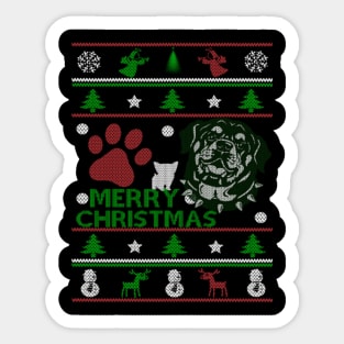 Rottweiler Ugly Christmas Sweater Gifts For Dog Lover Sticker